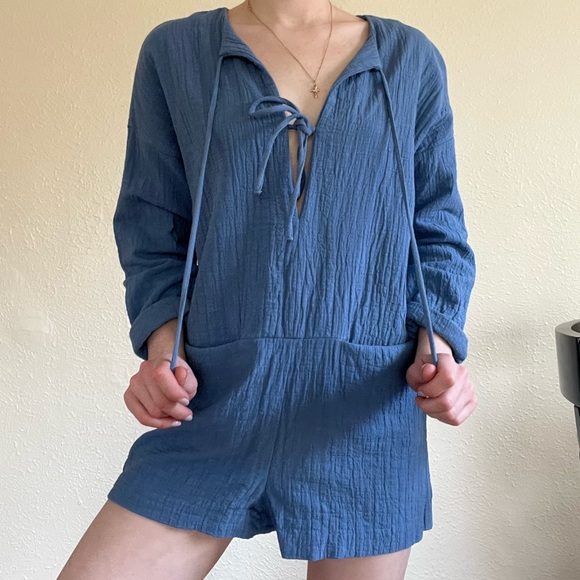 TEXTURED WEAVE LINEN JUMPSUIT - Picture 3 of 3